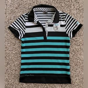 Kappa golf strips polo shirts. Green Black white. Lightweight size SP.
